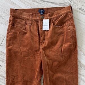 J. Crew Burnt Orange Corduroy Trousers 28 NWT